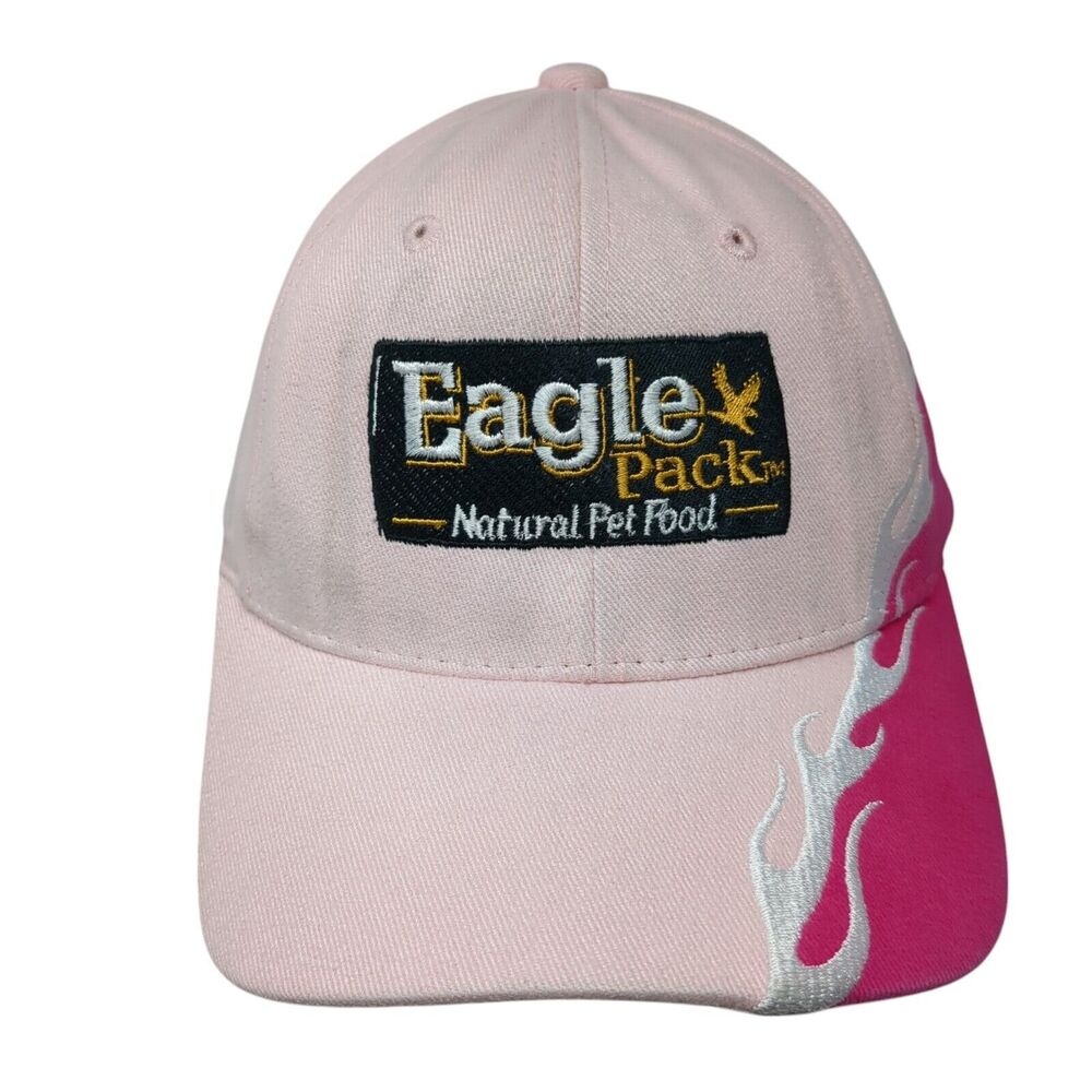 Eagle Pack Natural Pet Food Strapback Hat Pink OSFM Embroidered Magic